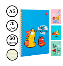 Записная книжка DELI "Larva Patterns" на спирали, А5, 60 листов в линейку