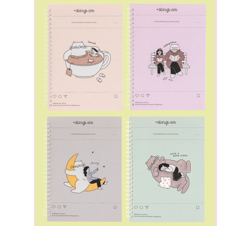 Записная книжка DELI "Stangram" на спирали, А5, 60 листов в линейку, ассорти