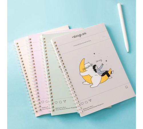 Записная книжка DELI "Stangram" на спирали, А5, 60 листов в линейку, ассорти