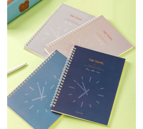 Записная книжка DELI "Time Travel" на спирали, А5, 60 листов в линейку, ассорти