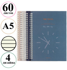 Записная книжка DELI "Time Travel" на спирали, А5, 60 листов в линейку, ассорти