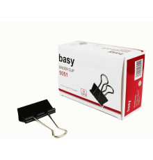 Зажимы для бумаг BASY, 51 мм, черные, (12 шт)