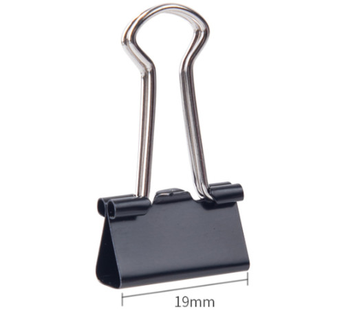 Зажимы для бумаг DELI,  19 мм, черные, (12 шт.)