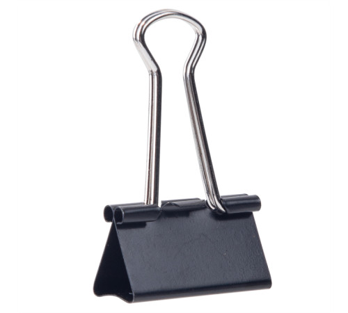 Зажимы для бумаг DELI, 32 мм, черные, (12 шт)