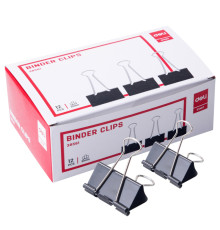 Зажимы для бумаг DELI,  51 мм, черные, (12 шт.)