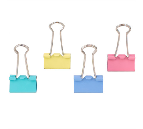 Зажимы для бумаг DELI "RIO", 25 мм, цветные, (12 шт.)