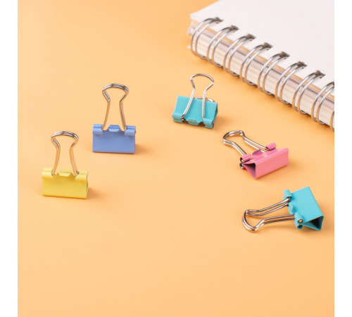 Зажимы для бумаг DELI "RIO", 32 мм, цветные, (12 шт.)