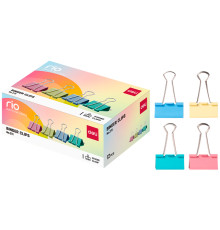 Зажимы для бумаг DELI "RIO", 41 мм, цветные, (12 шт.)