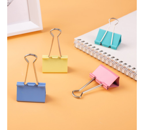 Зажимы для бумаг DELI "RIO", 41 мм, цветные, (12 шт.)