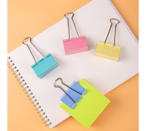 Зажимы для бумаг DELI "RIO", 51 мм, цветные, (12 шт.)