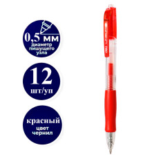 Ручка гелевая DELI "Lineum" 0,5 мм, автоматическая, красная