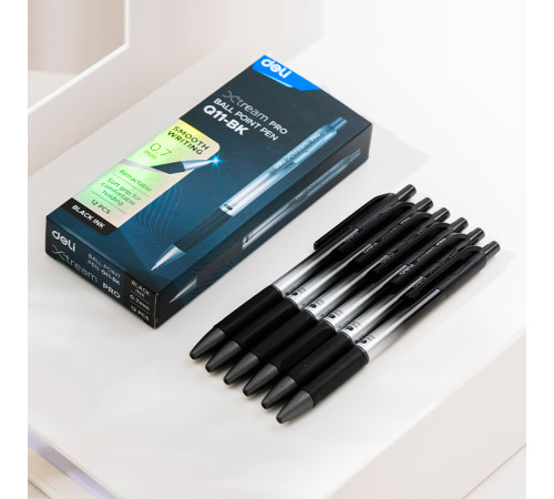 Ручка шариковая DELI "Xtream" автоматическая, 0,7 мм, черная