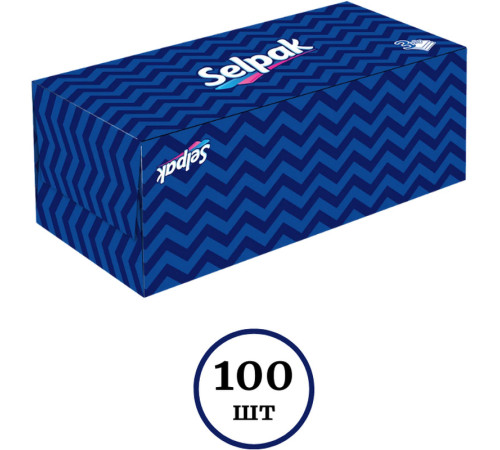 Салфетки Selpak "Maxi", 3-слойные, вытяжные, 100 штук в упаковке