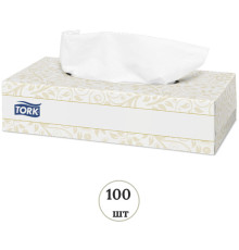 Салфетки Tork "Premium", 2-слойные, 20,8*20см, вытяжные, 100 штук в упаковке