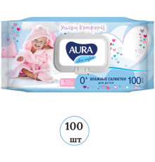 Салфетки влажные Aura "Ultra comfort", 100 штук в упаковке