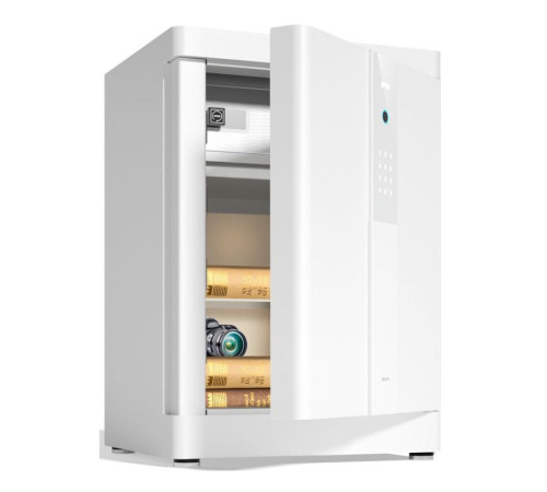 Сейф DELI "4026" биометрический + электронный замок + ключ, 600х380х360 мм, 69,35 кг, белый