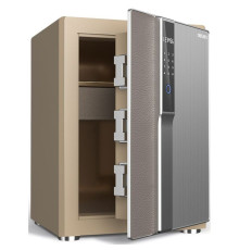 Сейф DELI "4156G" биометрический + электронный замок+ ключ, 570х410х360 мм, 71,5 кг, бежевый 