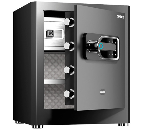 Сейф DELI "AE130" биометрический + электронный замок + ключ, 380х320х450 мм, 21,9 кг, черный