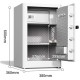 Сейф DELI "AE131" биометрический + электронный замок + ключ, 380х360х600 мм, 29 кг, белый