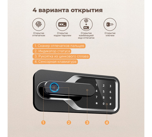 Сейф DELI "AE132" биометрический + электронный замок + ключ, 480х420х800 мм, 44 кг, белый