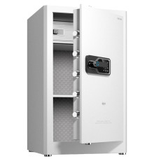 Сейф DELI "AE132" биометрический + электронный замок + ключ, 480х420х800 мм, 44 кг, белый