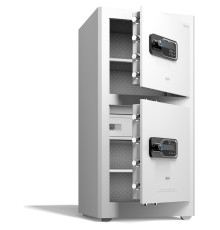 Сейф DELI "AE134" биометрический + электронный замок + ключ, 490х440х1000 мм, 61 кг, белый