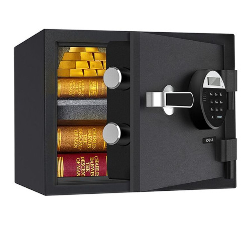 Сейф DELI "ET580" электронный замок, 300х380х300 мм, 20,8 кг, черный Сейф DELI "ET580" электронный замок, 300х380х300 мм, 20,8 кг, черный