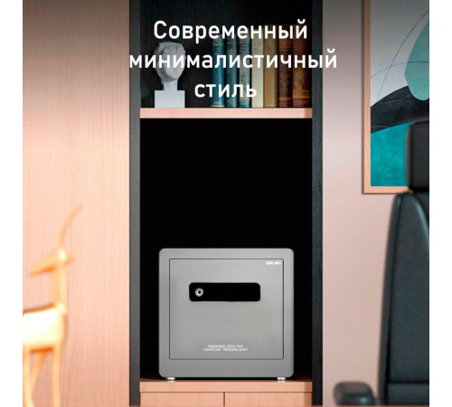 Сейф мебельный DELI "AE101" биометрический + электронный замок, 400х320х450 мм, 26,5 кг, серый