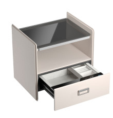 Сейф мебельный DELI "AE300" биометрический + электрон.замок + ключ, 490х520х425 мм, 25.71 кг, белый