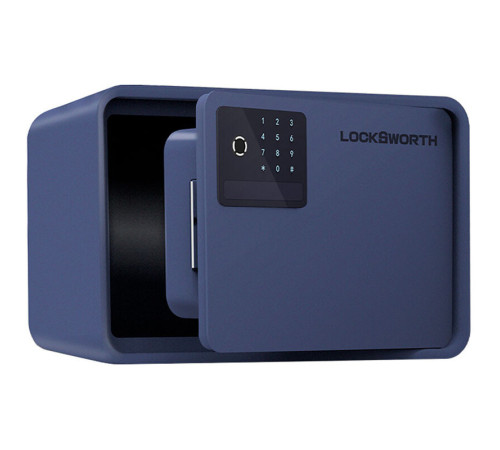 Сейф "LockSworth" биометрический + электронный замок + ключ, 200х310х200 мм, 4 кг, синий