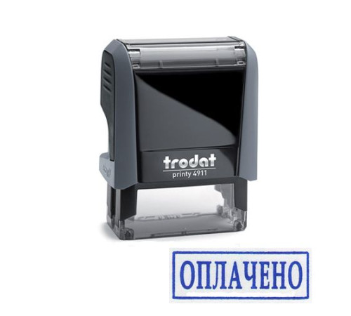Штамп TRODAT "ОПЛАЧЕНО" 4911 с датой, автоматическая оснастка, 38х14 мм Штамп TRODAT "ОПЛАЧЕНО" 4911 с датой, автоматическая оснастка, 38х14 мм