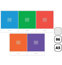 Тетрадь общая ArtSpace "Моноколор. Color desing", А5, 96 листов в клетку, на скрепке