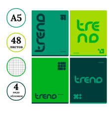 Тетрадь общая BG "Monocolor. Green trend", А5, 48 листов в клетку, на скрепке