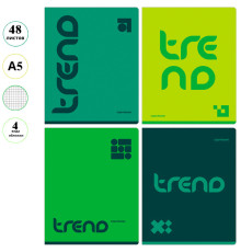 Тетрадь общая BG "Monocolor. Green trend", А5, 48 листов в клетку, на скрепке