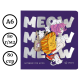 Записная книжка MESHU "Meow" 170х170 мм, 40 л, soft-touch, без линовки, 80г/м2, на скрепке